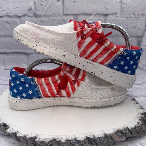 Hey Dude Wendy Patriotic Americana Slip On Shoes Women's Size 5 USA Flag NEW - Picture 7 of 13